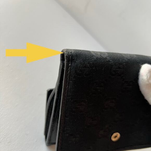 GUCCI Princy GG Logo Canvas Bifold Wallet Black Authentic - Picture 16 of 16